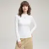 Camiseta térmica de veludo com gola média e mangas compridas, estilo para o dia a dia, para mulheres, novo modelo outono e inverno 2026, camada interna quente que pode ser usada como peça externa