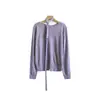 Suéter de punto pullover 100% lana con diseño de cinta, cuello redondo, hombro normal, top de manga larga ajustado nuevo de otoño para mujer 2026