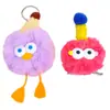 Pequeño Llavero de Bola de Carbón Colgante de Pato de Peluche Piel de Conejo Rex Real Colgante para Bolso Muñeco Llavero para Coche