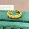 Serie Vintage Medieval Anillo Abierto de Zirconia Dorada Esmaltada Anillo Súper Hada Exquisito Nicho de Gama Alta para Mujeres