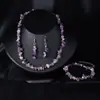 Set de Joyería Boho con Piedras Irregulares para Mujer, Collar, Pulsera y Aretes de Cristales y Piedras Naturales