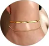 Tobillera de Cadena Hueso de Pescado Serpiente con Cuentas Finas y Clip de Papel con Corazón de Acero Inoxidable Lujo Ligero Nicho Joyería Simple para el Pie