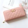 Cartera de Mujer, Cierre Largo, Bolso de Mano de Gran Capacidad, Cartera Estilo Europeo y Americano, Bolso Bordado para Teléfono Móvil, Moderno y Versátil