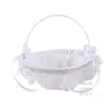Cesta de flores de diamante tejida a mano para bodas europeas y americanas Cesta de flores de rosa para bodas de la novia en stock venta caliente al por mayor