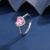 Nuevo Set Tesoro Pastel Flor de Cerezo Circonia Rosa Dulce Moda Versátil para Mujer Set de Collar Anillo Pendientes Decoración