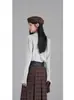 Camisa Base Gola Alta para Mulheres, Nova Blusa Interna Estilosa Outono e Inverno 2026, Top de Tricô Único e Requintado para Mulheres no Inverno