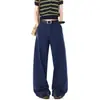 Tienda de Ropa Galope Vertical Diseño Retro Americano Estilo Callejero Sentido del Diseño Cuadros Bloque de Color Hombres Mujeres Verano Holgado Adelgazante Casual Pierna Ancha Americano
