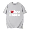Camiseta I Love HoT Moms Estampado de Letras Divertido Camiseta para Mujer Verano