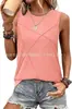 Chaleco de Verano para Mujer Amazon 2025 Estilo Europeo y Americano Holgado Cuello Redondo Color Sólido Casual Top sin Mangas Camiseta