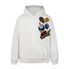 Sudadera con capucha pesada de otoño e invierno con letras bordadas flocadas retro americanas para hombres y mujeres, chaqueta casual suelta, top con capucha