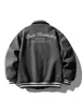 Chaqueta de Béisbol de Lana Retro Americana con Cuello Campana para Hombres y Mujeres, Abrigo de Algodón Holgado Estilo Universitario para Otoño e Invierno