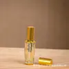 Botella de Perfume de Alto Nivel Electroplateada de 15 ml Transfronteriza, Botella Recargable con Atomizador de Niebla Fina, Botella de Aceite Esencial de Alto Valor, Botella Roll-On, Botella de Vidrio