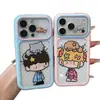 Pijama de Pareja Aplicable a Funda de Teléfono Apple 16PROMAX iPhone15Plus Funda Suave 14 Fresco 13 Divertido