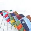 2023 Novas Luvas de Tricô Quentes Multicor Patchwork com Tampa Flip para Crianças Simples Meio Dedo Proteção contra Frio Luvas Diárias Comércio Exterior