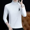 Camiseta de manga larga para hombre con cuello alto, camiseta interior elástica para hombre, primavera y otoño, casual, algodón, camiseta para hombre, top, moda, venta al por mayor