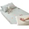 Dormitório Estudantil Algodão Puro Todo Algodão Lençol com Elástico Cobertura Completa Tipo Zíper Cobre Cama de Solteiro 90x190 Protetor de Colchão Peça Única
