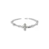Anel para casal Fangxing s925 prata de lei pedra da lua cristal morango design nicho feminino anel aberto cruzado anel indicador