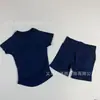 Traje Deportivo Transfronterizo de Manga Corta Camiseta de Alta Elasticidad que Absorbe la Humedad para Mujer Top de Punto Sin Costuras para Fitness de Manga Corta para Mujer