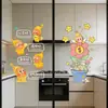 2027 Adesivo Eletrostático Estrela Desenho Animado Janela Decoração de Banheiro Película para Janela Adesivo para Vidro de Porta de Cozinha Adesivo para Vidro Anticolisão