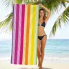Toalla de Playa Rayada Jit para Dropshipping Transfronterizo en Amazon Temu, Toalla de Baño de Playa de Microfibra Estampada Digitalmente