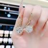 Brincos de Estilo Europeu e Americano Brincos de Diamante Flash de Nicho Distinto Estilo Retrô Hong Kong Estilo Suave Novo Brincos Redondos de Luxo Luz de Alta Qualidade