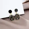 Aretes de Plata 925 Diseño Nicho Aretes Negros para Mujer 2025 Nuevo Trendy Elegante Popular Aretes Geométricos