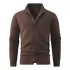 Nuevo Cárdigan de Punto Otoño/Invierno 2026 Abrigo Suéter para Hombre Cuello Alto Simple Color Sólido Prendas de Punto para Hombre Chaqueta Casual