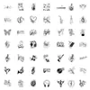 50 nuevos stickers de graffiti de notas rítmicas transfronterizas para decoración musical de carcasa de teléfono móvil, cuaderno, pegatinas de escritorio