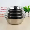 Tigela espessa de aço inoxidável, versátil para uso em refeitórios, como tigela de sopa, para uso doméstico, para servir pratos, para macarrão instantâneo, para arroz, para sopa, para assar e para bater ovos.