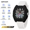 Reloj Juvenil Sanda Doble Zona Horaria Luminoso Multifuncional Unisex Electrónico Moda Tendencia Cronógrafo