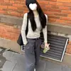 Camiseta básica de manga larga de algodón puro para mujer, de color liso, a la moda, versátil, elegante y muy atractiva para primavera, otoño e invierno