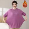 Suéter de Terciopelo de Invierno de Mediana Edad de Cuello Alto Grueso con Forro Polar de Una Pieza para Madre Jersey con Diamante Talla Grande Ropa Cálida Tejida
