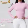 Chamarra deportiva con cierre, cuello alto, ajuste ceñido, alta elasticidad y diseño sin costuras para mujer, para correr, fitness y yoga