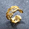 Anillo hueco retro de seis caracteres sánscritos mantra chapado en oro al por mayor anillo abierto de arena dorada de Vietnam joyería de latón para hombres y mujeres
