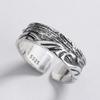 S925 Sterling Silver Canghai Anel Feminino Coreano Dongdaemun Retro Old Wave Padrão Estilo Frio Personalizado Anel Moderno