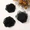 Estilo Retro Hong Kong Temperamento Borda Ardente Organza Estampa de Leopardo Rosa DIY Feito à Mão Corda de Cabelo Prendedor Corsage Acessórios de Roupa