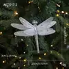 Clip de Navidad Transfronterizo Colorido de Malla Simulada con Brillo Mariposa Libélula Polvo Pegajoso Perla Decoración Adorno Colgante
