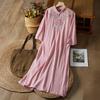 Estilo Étnico 2024 Verano Nuevo Producto Bordado de Industria Pesada Color Claro Elegante Vestido Cheongsam Vestido de Algodón y Lino Joven Cubre el Vientre
