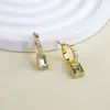 Pendientes Geométricos de Circonita Estilo Coreano Ins con Diseño Elegante y Sofisticado, Pendientes de Botón Versátiles de Nicho Directo de Fábrica