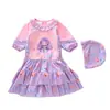 Traje de Banho Infantil Novo Estilo 2026 para Meninas, Maiô Peça Única para Meninas Pequenas, Médias e Grandes, Traje de Banho para Meninas com Proteção Solar