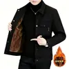 Chaqueta de Otoño e Invierno para Hombre Tendencia Chaqueta con Estampado de Solapa Ropa de Trabajo Casual Atractivo de Gama Alta Versátil Top Engrosado Ropa de Hombre
