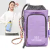 Bolsa Pequena de Ombro com Tonalidade Roxa, Multiuso, Leve, Repelente à Água, para Casais, Viagens ao Ar Livre, Bolsa para Garrafa de Água Mãos Livres