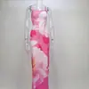 Ropa de Mujer Americana 2025 Verano Nueva Moda de Exportación Sexy Celebridad Espalda Descubierta Abertura Tirantes Vestido para Mujer