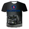 Nova camiseta masculina de verão com estampa de caminhão, casual, manga curta, importação, popular, impressão digital 3D, gola redonda, atacado