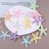 Parche de Resina de Estrella de Mar Grande Semitransparente con Lentejuelas de Colores Pasador Tocado Flor para Zapatos Accesorios de Joyería DIY Fabricante Mayorista