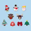 Parche de Muñeco de Nieve Navideño Pequeño de Dibujos Animados de Goma Blanda de PVC Decoración DIY para Zapatillas, Accesorios para Fundas de Teléfono y Accesorios para Zuecos