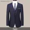 Terno Masculino, Roupa Formal Casual Preta, Traje de Negócios, Novo Terno de Casamento, Jaqueta Slim-Fit Estilo Coreano, Toque de Luxo