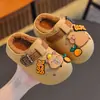 Nuevos Zapatos de Algodón Peludos Familiares Capibara Lindos para el Hogar, Interiores, Antideslizantes, para Niños, Zapatos de Algodón para Niños con Tacón para Otoño e Invierno