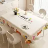 Toalha de Mesa Desenho Animado, Sem Lavagem, Impermeável, À Prova de Óleo, Resistente ao Calor, Estilo Dopamina Creme, Toalha de Mesa Retangular, Protetor de Mesa, Chá