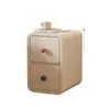 Mesita de Noche de Madera Maciza Color Crema con Tirador Dopamina, Pequeño Mueble de Almacenamiento Moderno Minimalista para Dormitorio, Gabinete de Noche de Lujo Ligero